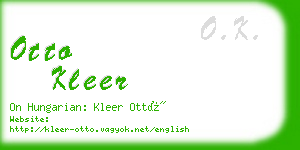 otto kleer business card
